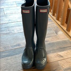 Hunter boots grey